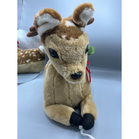 VTG Animated Sitting Reindeer Large 14" Plush Christmas Decor by Santa's Best - Picture 6 of 12